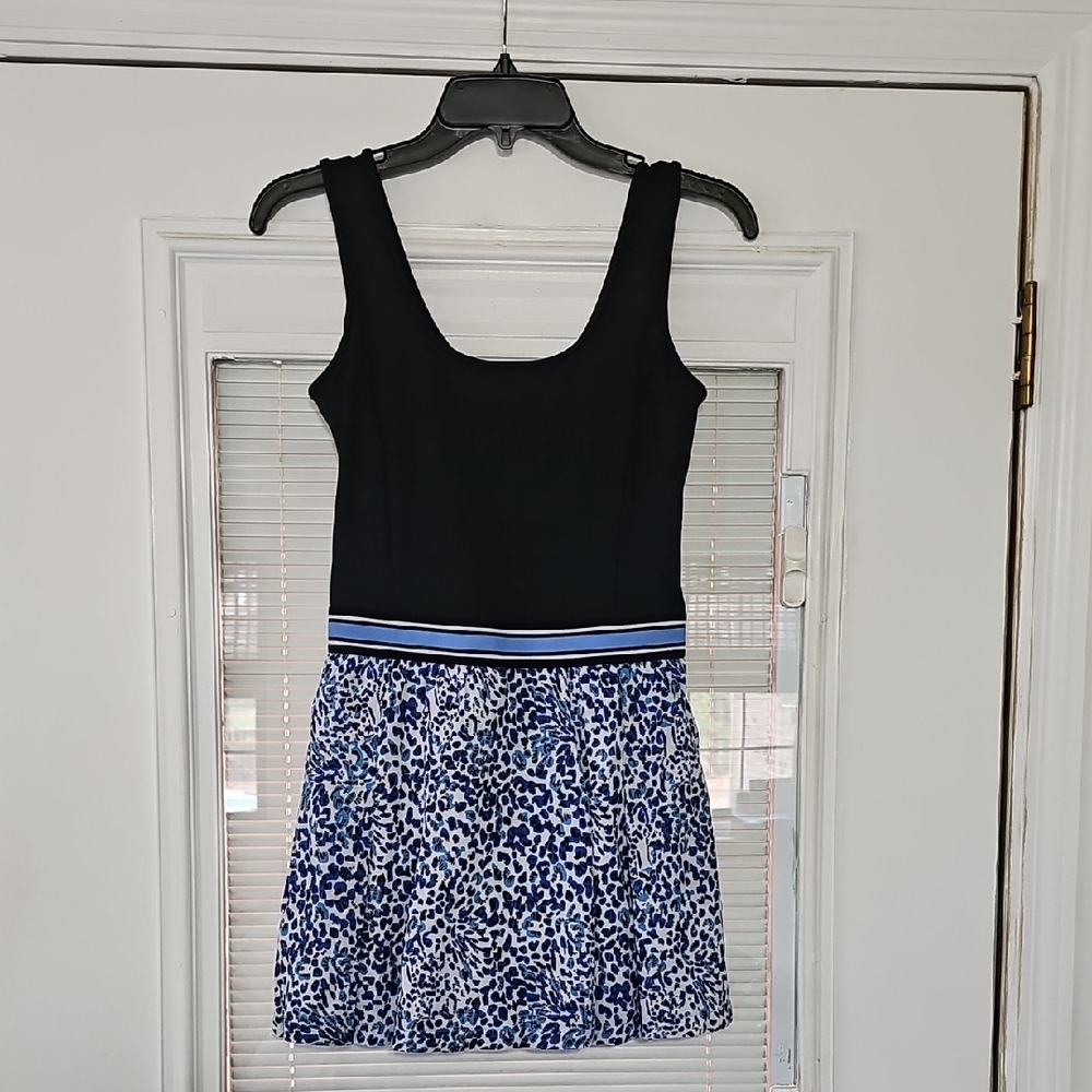 Lilly Pulitzer Black & Blue Printed Sleeveless Dress
